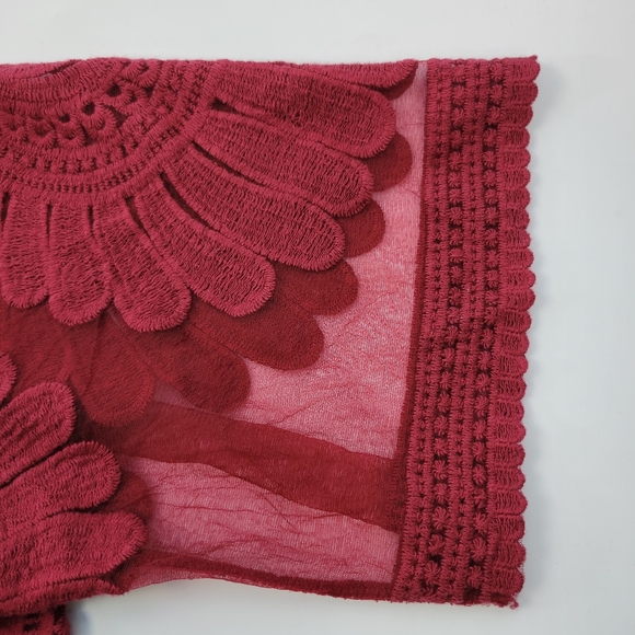 Chicos Womens Cardigan Size L/XL Floral Lace Open Front Crochet Fringe Hem - Picture 9 of 12